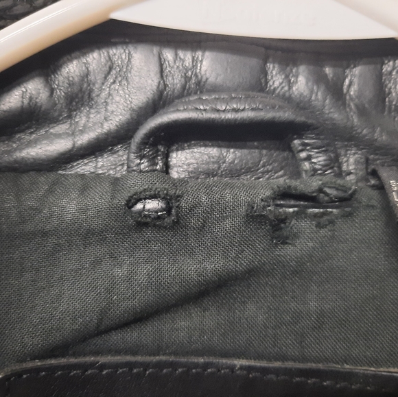 ‼️SOLD‼️ Vintage 1996 Camel Black Leather Jacket Size XL 90s Tobacco Motorcycle - Picture 9 of 14